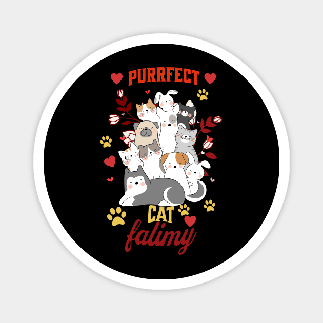 Purrfect Cat Family Magnet by NICHE&NICHE